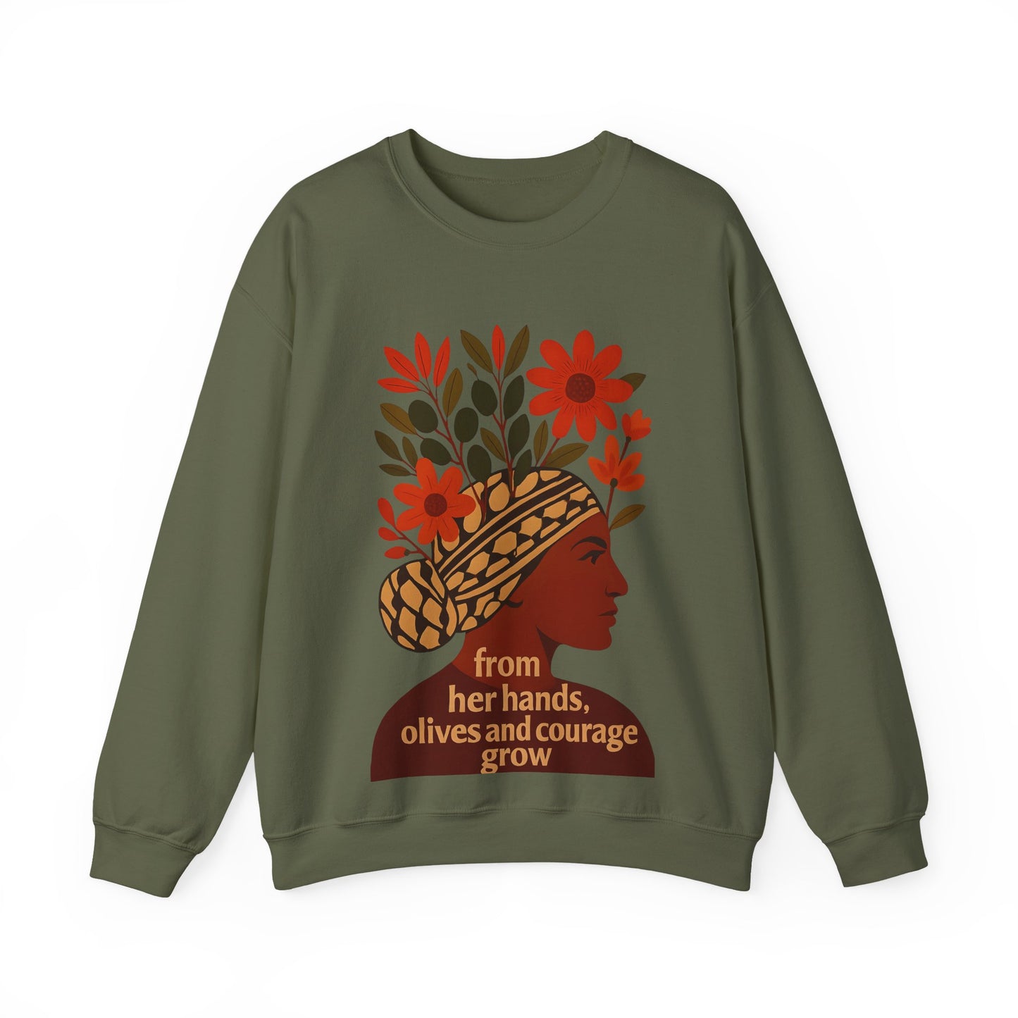 Palestine Olive Branch Unisex Sweatshirt Jumper, Gift for Her, Activist Hoodie, Mothers Day, Palestinian Clothing