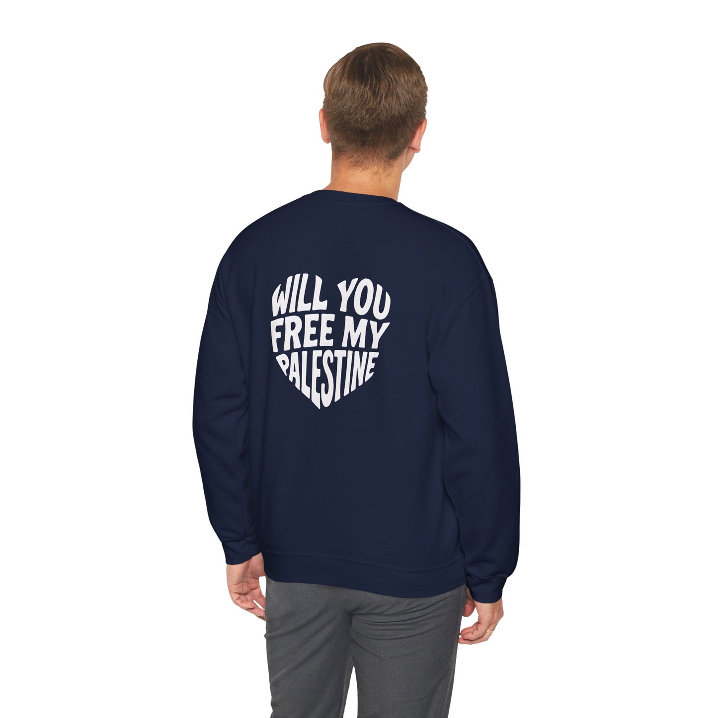 Unisex Heavy Blend™ Crewneck Sweatshirt - Will You Free My Palestine?  Gift for him, Gift for her