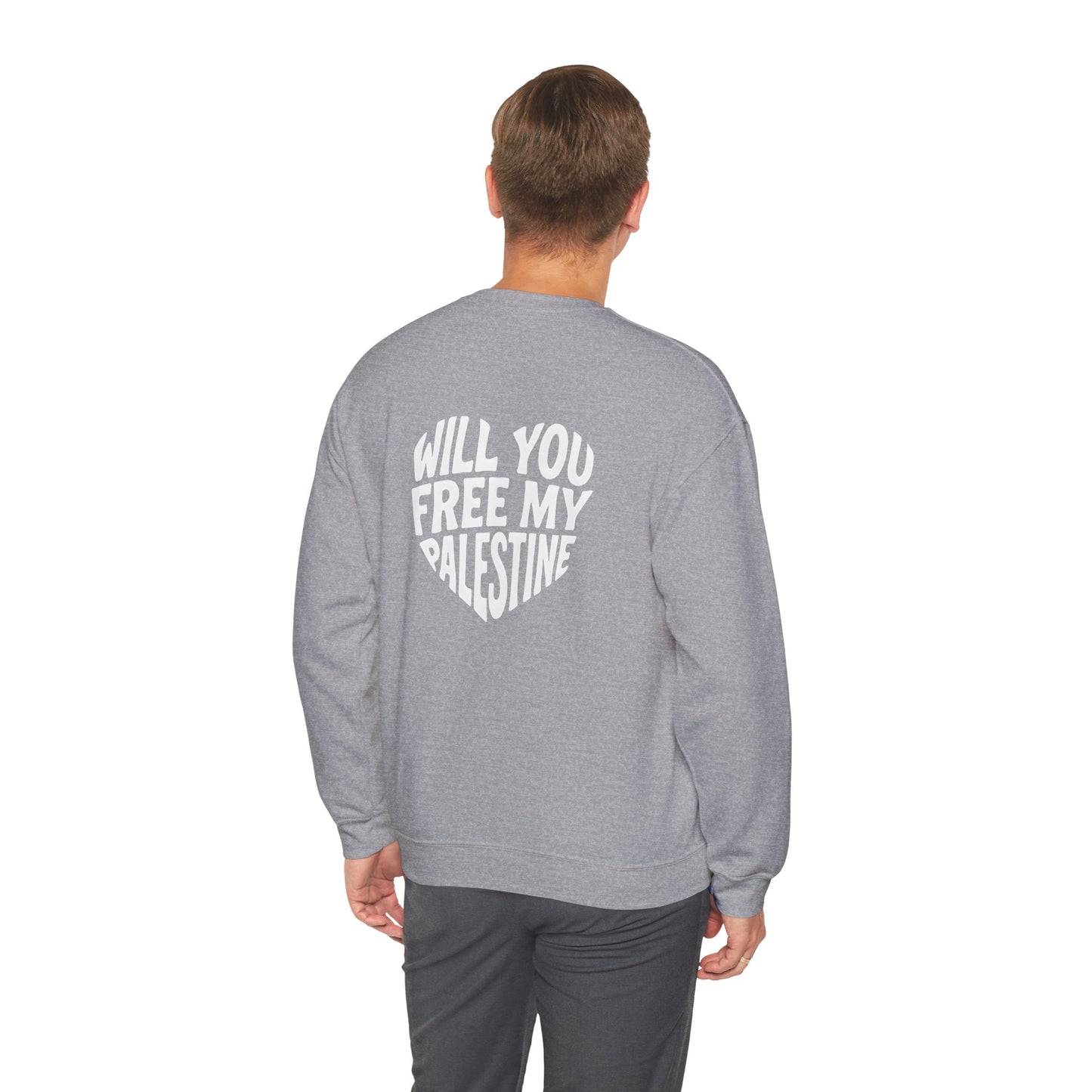 Unisex Heavy Blend™ Crewneck Sweatshirt - Will You Free My Palestine?  Gift for him, Gift for her