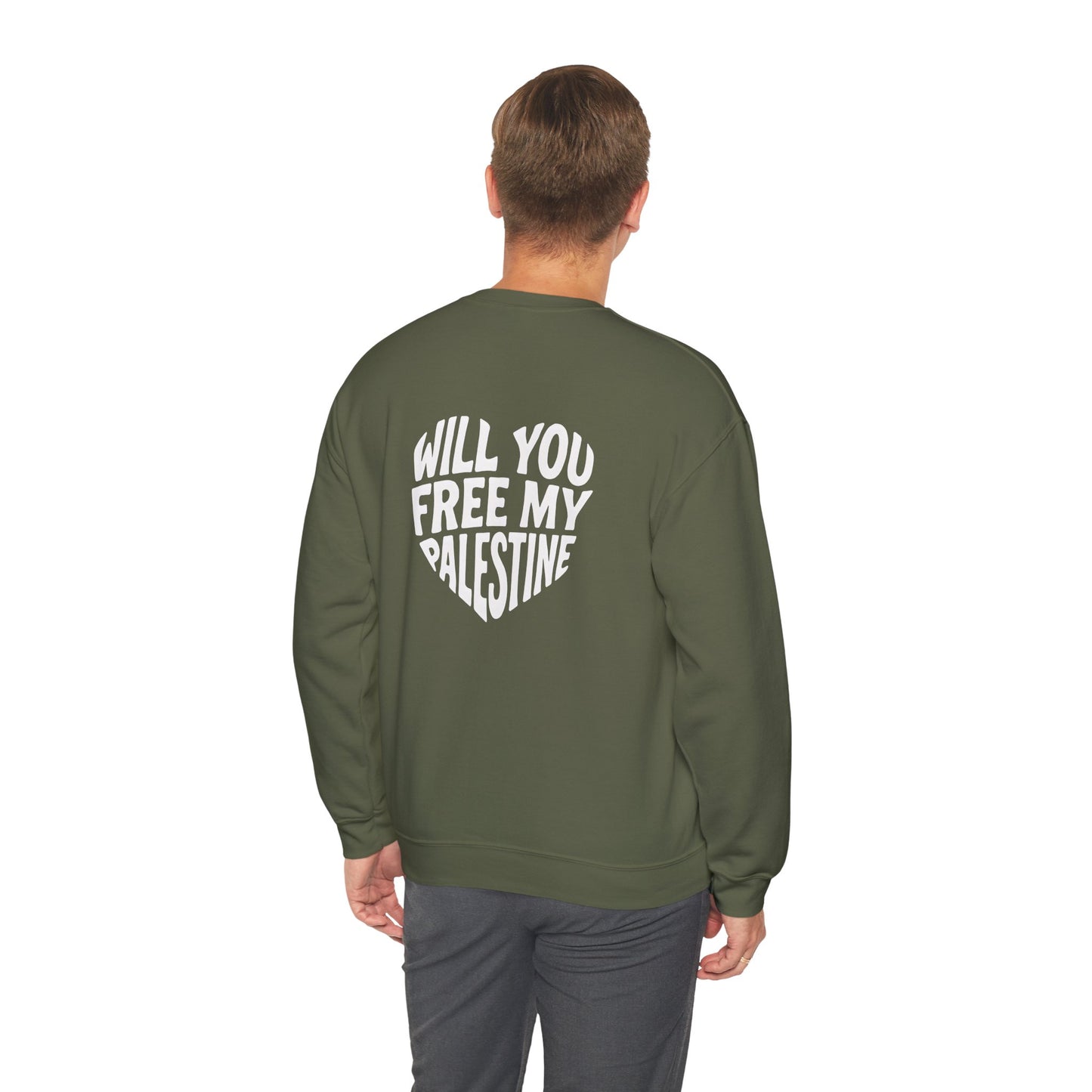 Unisex Heavy Blend™ Crewneck Sweatshirt - Will You Free My Palestine?  Gift for him, Gift for her