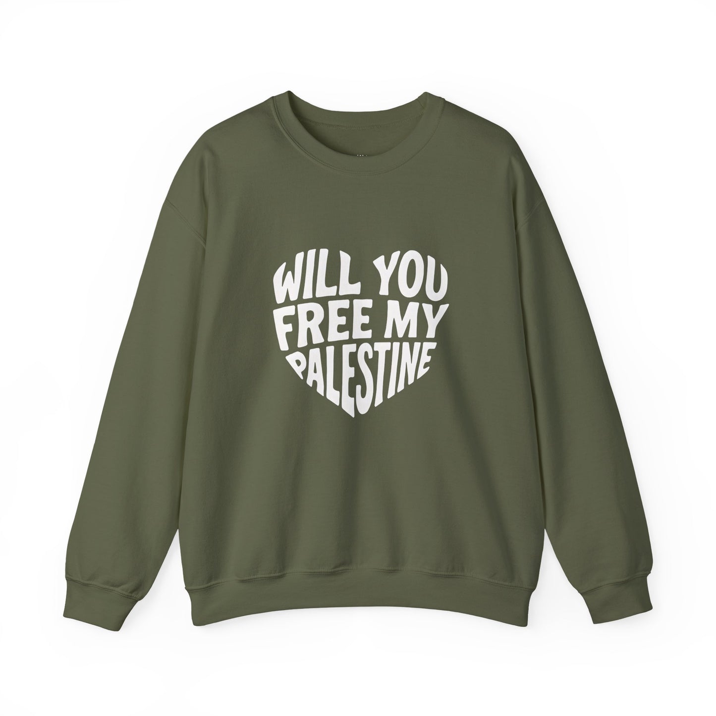 Unisex Heavy Blend™ Crewneck Sweatshirt - Will You Free My Palestine?  Gift for him, Gift for her
