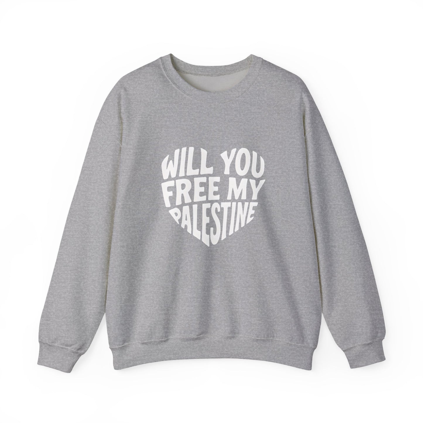 Unisex Heavy Blend™ Crewneck Sweatshirt - Will You Free My Palestine?  Gift for him, Gift for her